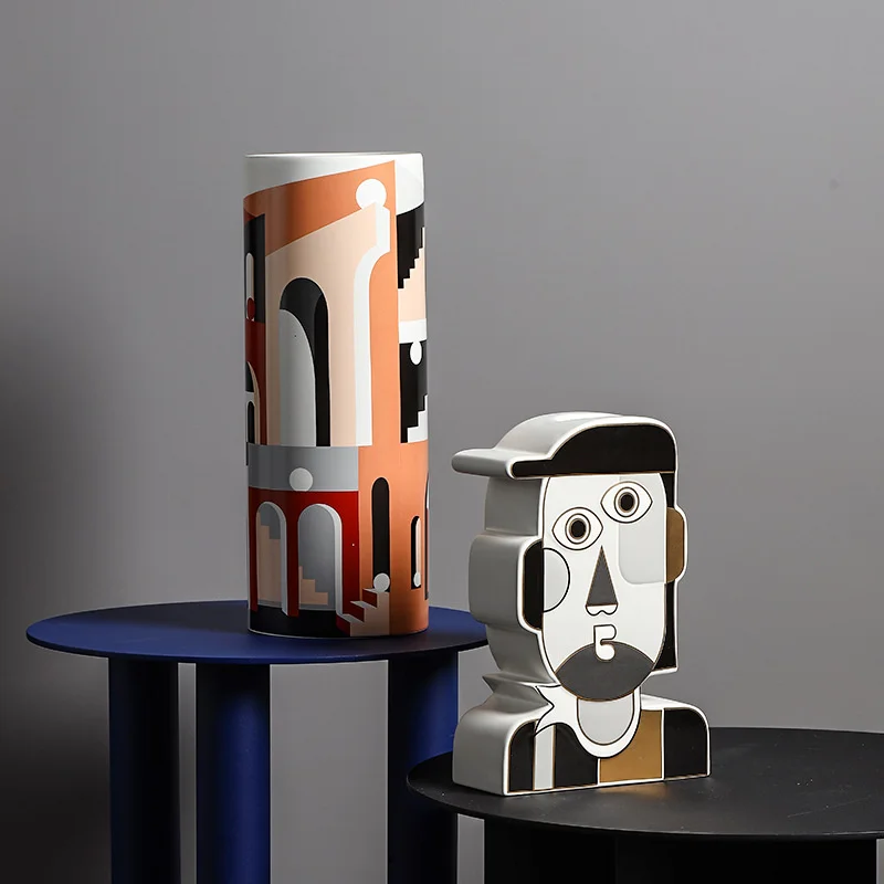 

Ceramic Creative Face Pattern Vase Ornaments Dried Flower Holiday Birthday Gift