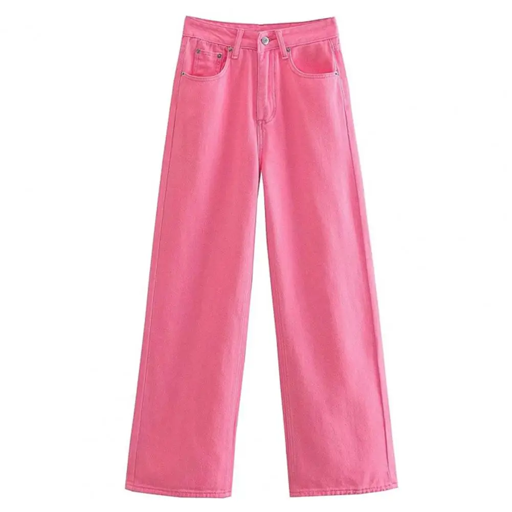 Женские брюки стильные женские джинсы с высокой талией и широкими штанинами в