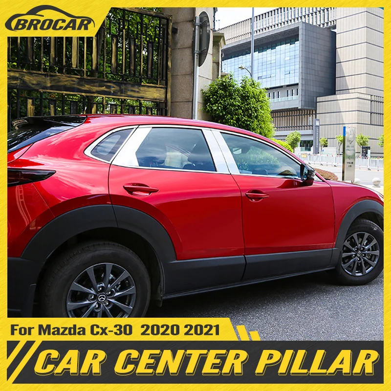 

8Pcs/Set Car Styling Exterior Accessories Stainless Steel Window Trims Center Pillars Cover Trim For Mazda Cx-30 Cx30 2020 2021