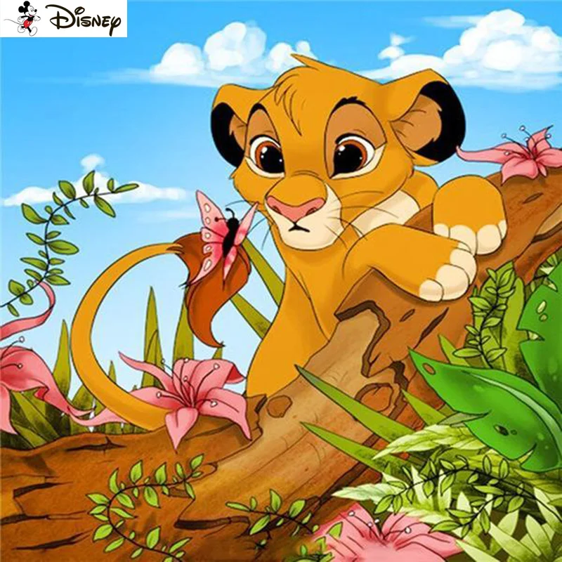 

Набор для алмазной вышивки «Король Лев», алмазная 3D-картина диснеевских картин «сделай сам», Набор для вышивки крестиком, квадратная, кругл...