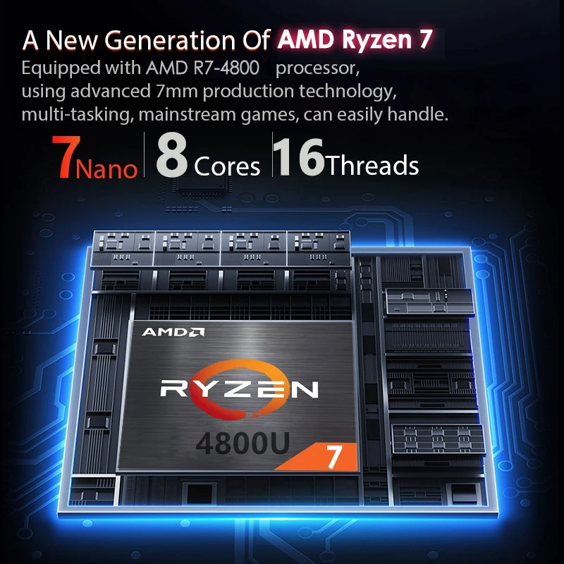 Металлический портативный игровой ноутбук AMD Ryzen 7 4800U металлический ультрабук с
