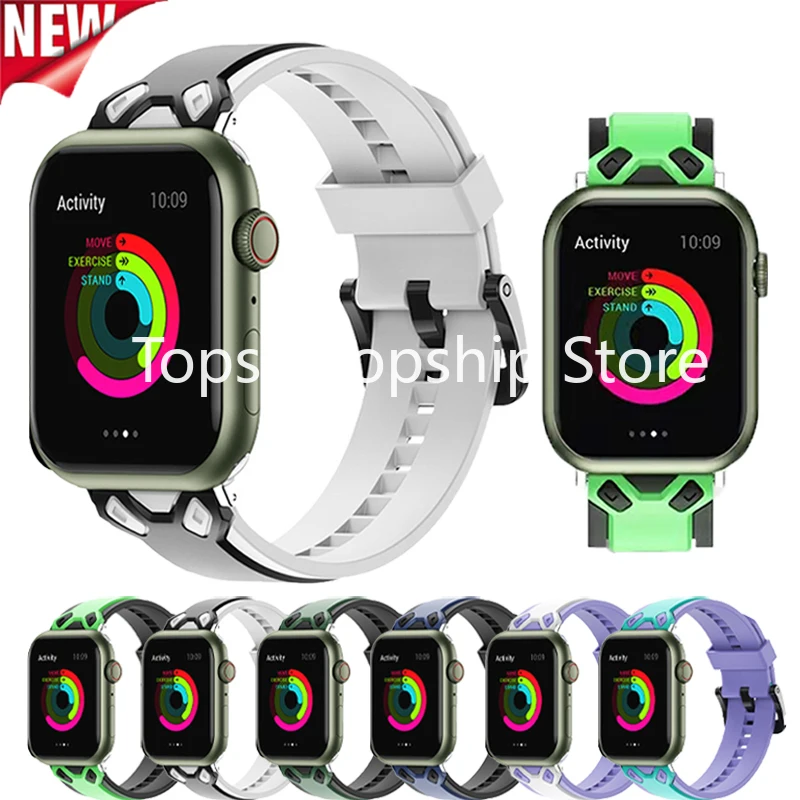 

Strap For Apple Watch Bands 44 40mm 42mm 38mm Silicone Breathable Belt For iWatch Series 7 6 5 4 SE 45 41mm Bracelet Accessories