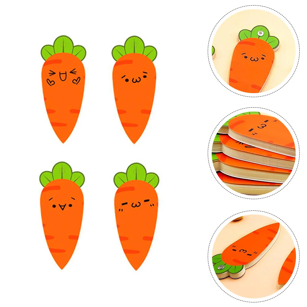 

4 Pcs Blank Notepad Word List Memo Portable Works Book Small 14.3x6.1cm Orange Paper Binder Office