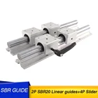 2 шт. SBR20 линейная направляющая 1100-1500 мм 20 мм линейные рельсы + 4 шт. SBR20UU Шарикоподшипниковый блок ЧПУ маршрутизатор
