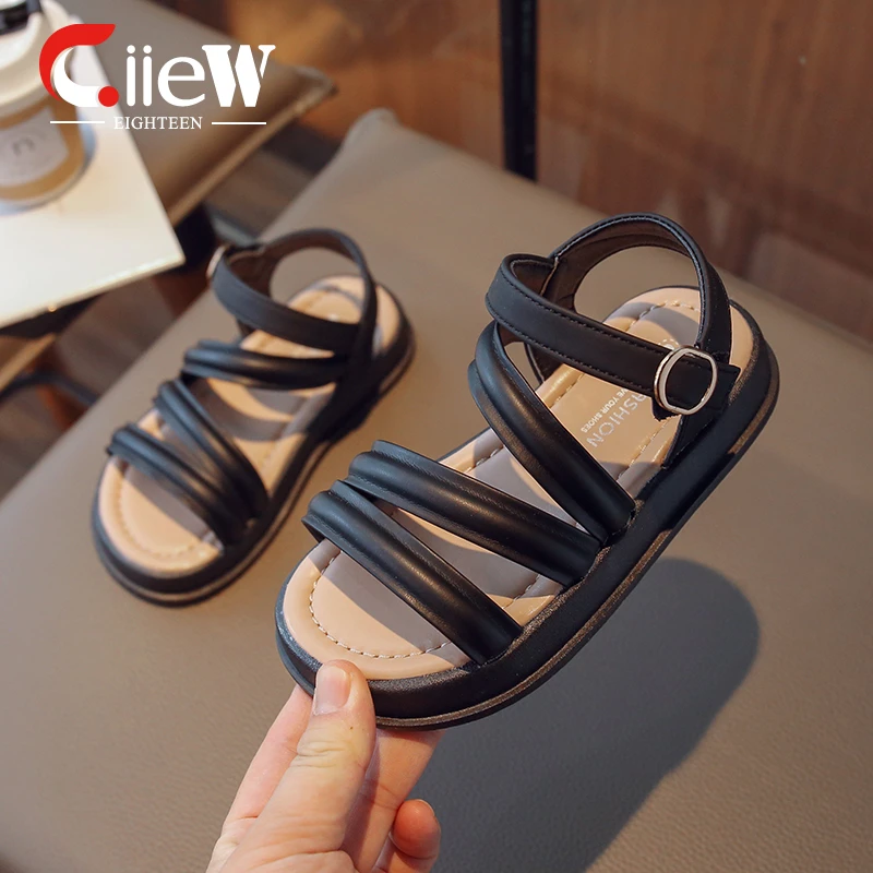 

Детские сандалии для девочек, Модные ажурные шлепанцы, обувь на липучке, для детей, Размер 23-36