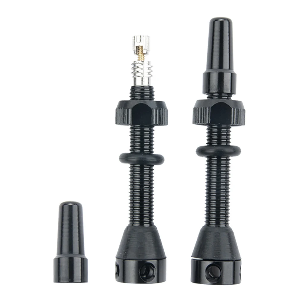 

2pcs Tire Valve Rubber Valve Stem Bicycle Tubeless Tire Alloy Nozzle Cycling Tire Core Cap