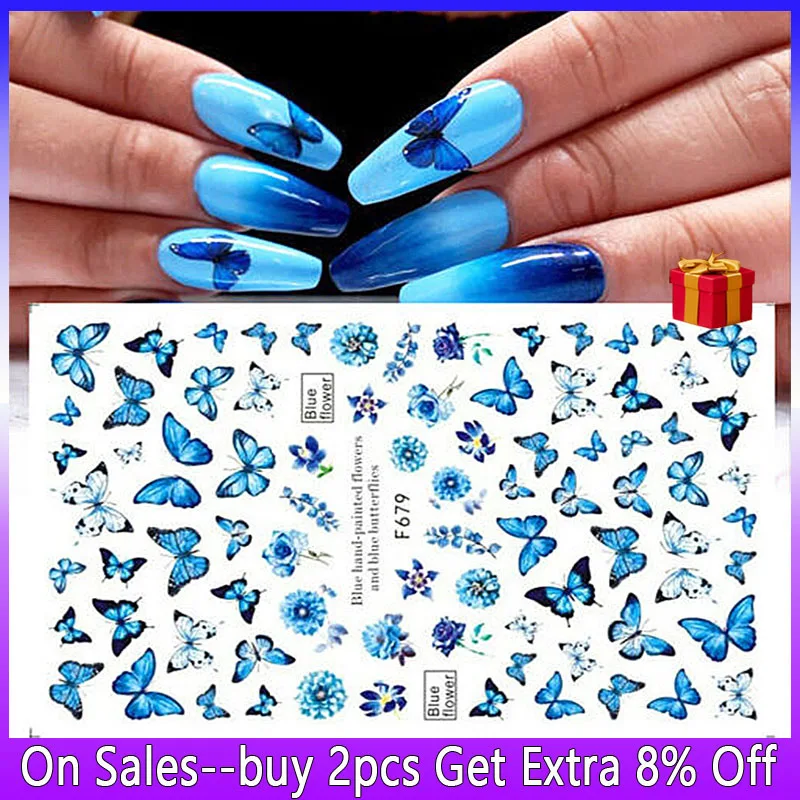 

Stickers Nail Art Charms Accesorios Designer Supplies Pegatinas Decorations Autocollant Ongle Naklejki Leaf 3D Smudge Flower
