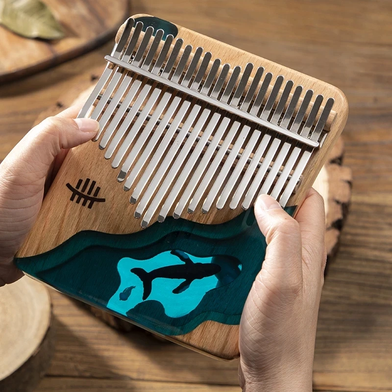 17/21 Keys Kalimba Ocean Dolphin Pine Thumb Finger Piano Musical Instrument Keyboard Machine For Kid Beginner Learning Supplies