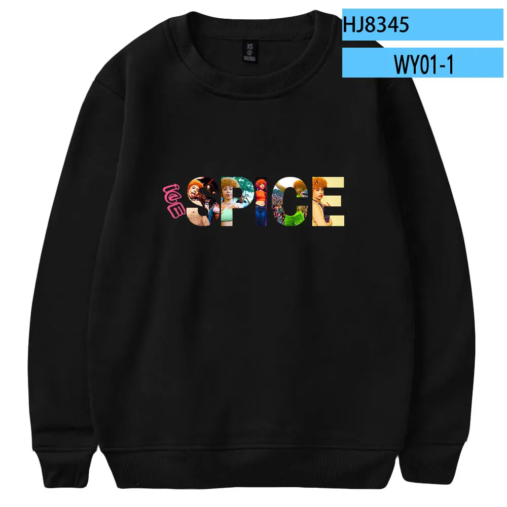 Толстовка Rapper ICE Spice для мужчин и женщин свитшот с длинным рукавом круглым вырезом