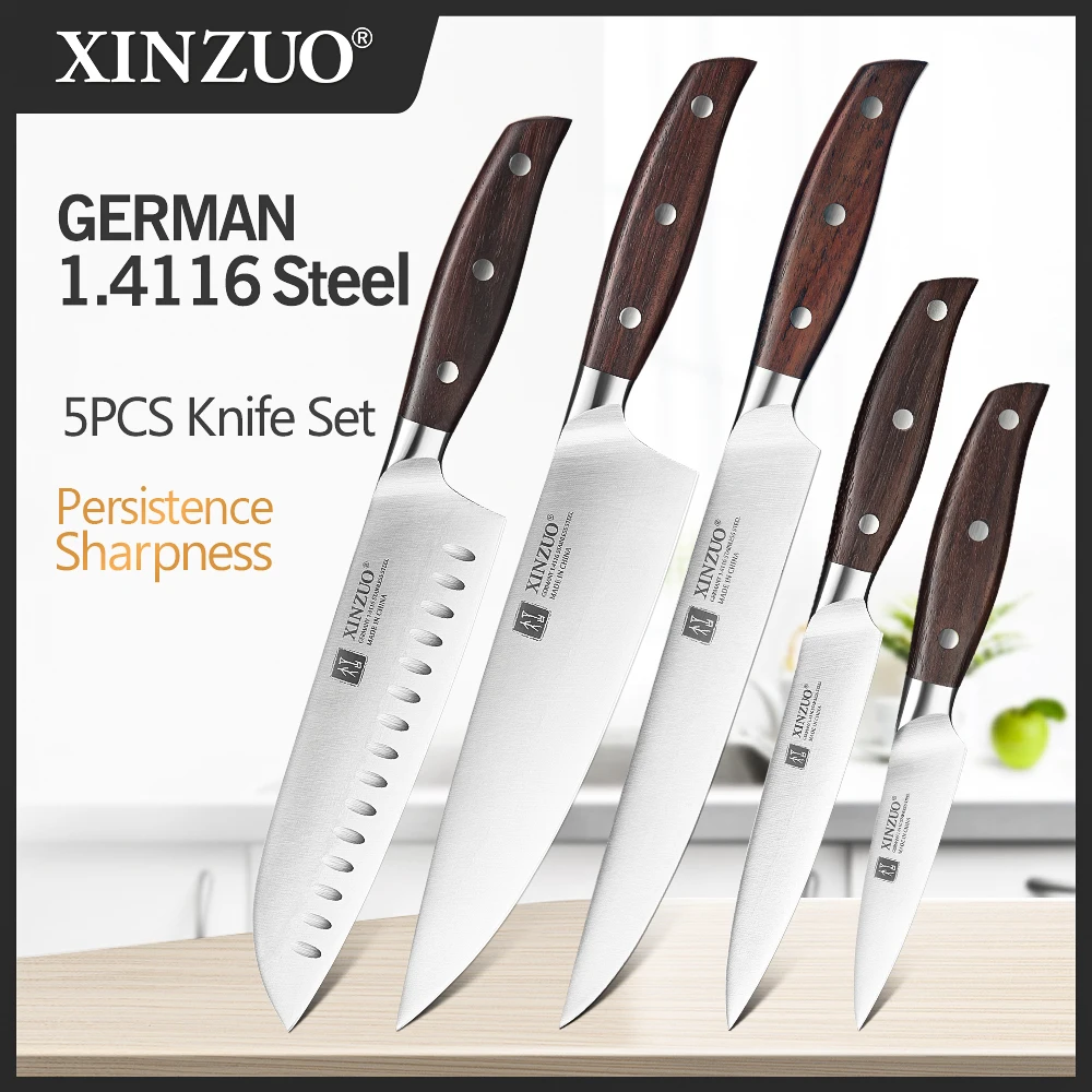 XINZUO-cuchillo de cocina de acero inoxidable 3,5, utensilio de cocina de alta calidad, 1,4116 + 5 + 8 + 8 + 8 