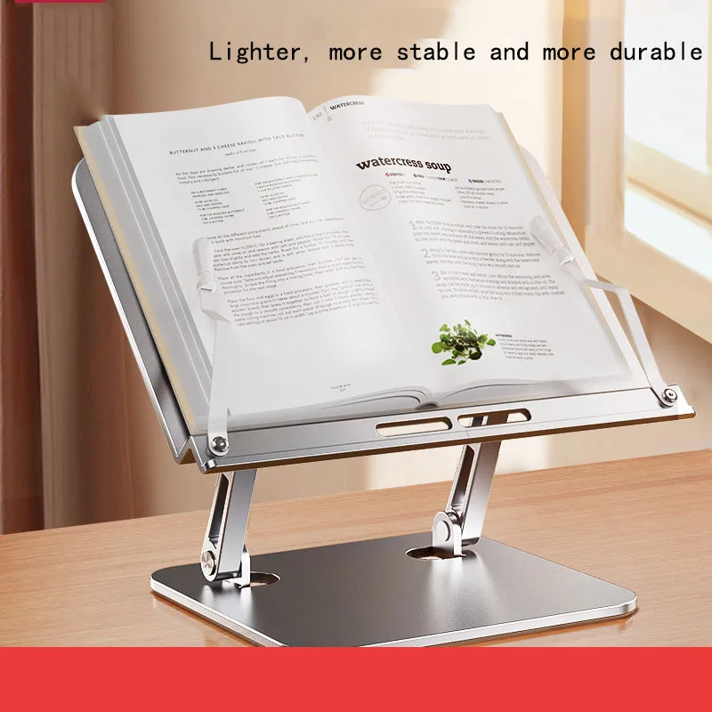 

Desk Multi Cookbook Bracket Office Kitchen Holder Adjustable Stand Laptop Aluminum Heights Book Angles Reading School For Tablet