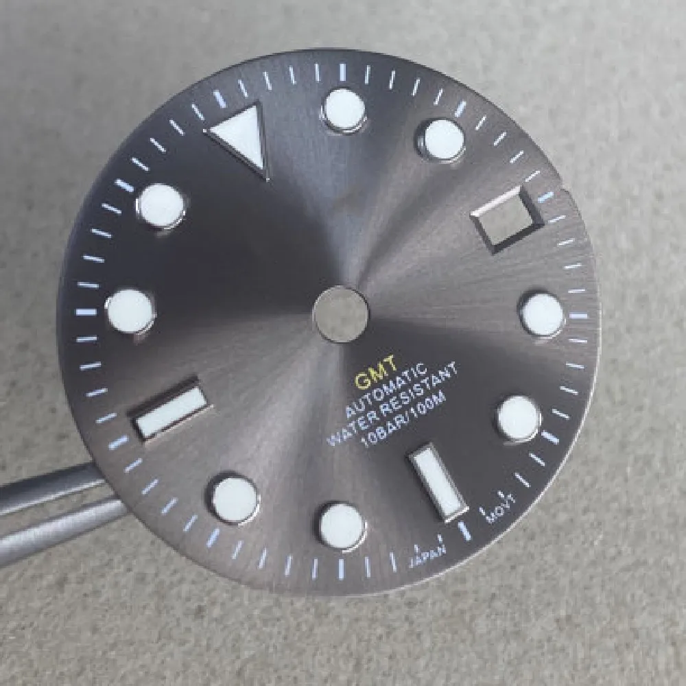 nh34 Dial Sunburst White Gray Blue Watch Accessories nh34 GMT Movement 29mm Date