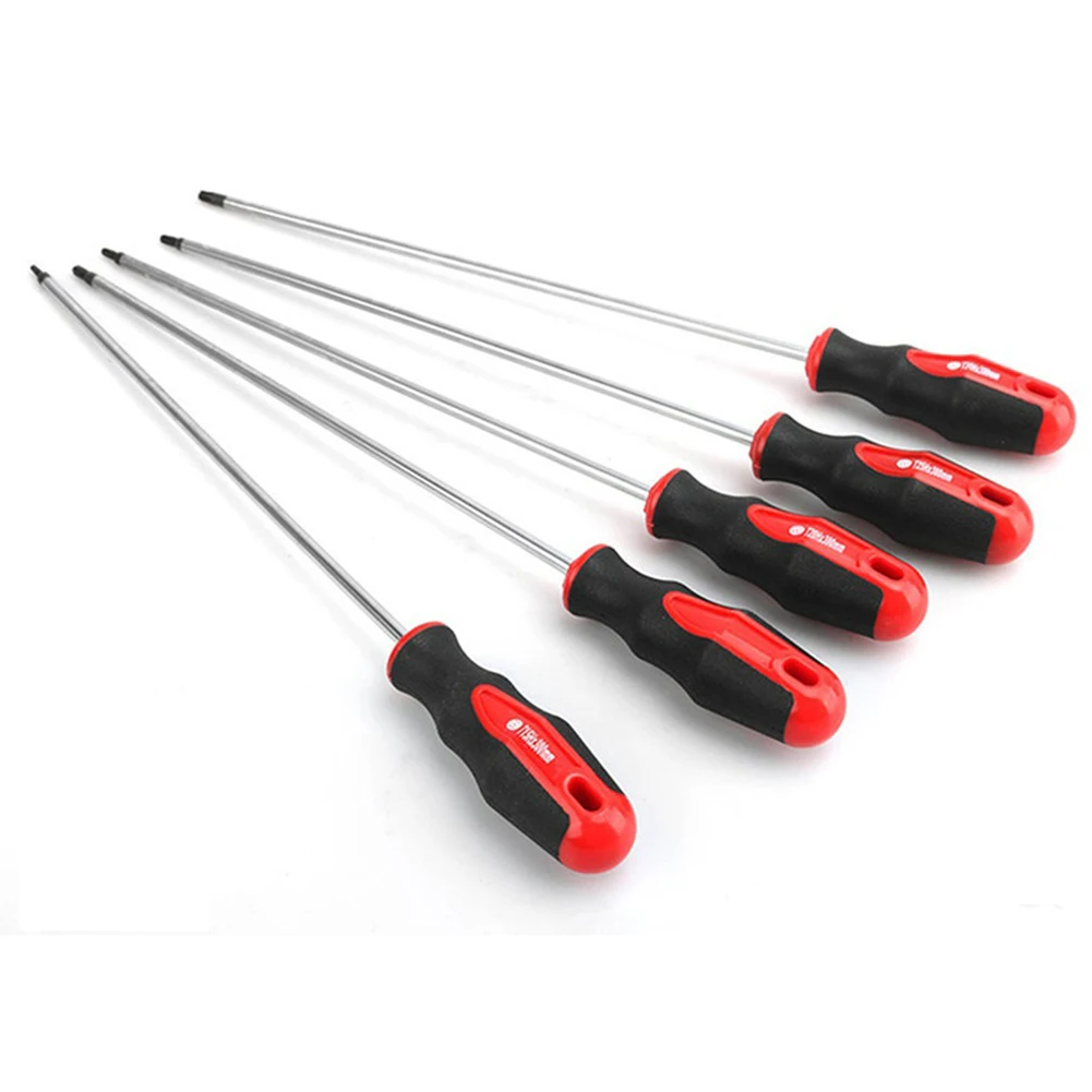 

5Pcs Torx Screwdriver 400mm Magnetic Head T15/T20/T25/T27/T30 Rubber Handle For Screw Disassembly Repairing Manual Tools