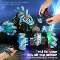 new product gesture induction remote control car explosion drift traverse wheel twist car light music stunt toy car