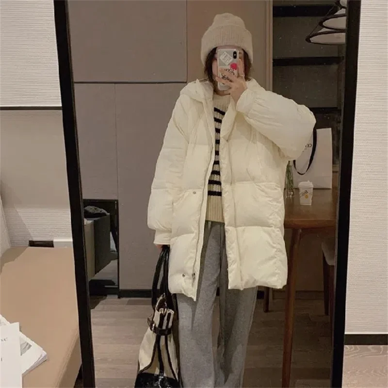 Jacket Woman Winter 2023 Demi-season Parka New In Outerwear Spring Hooded Oversize Female Quilted Ski Suit Fluffy Zipper Casual