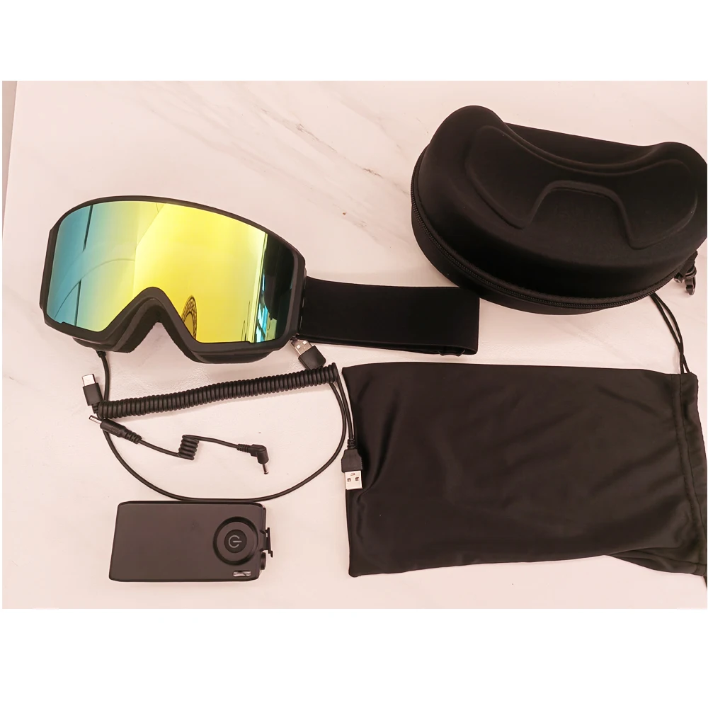 Лыжные очки с подогревом линзы магнитной формы