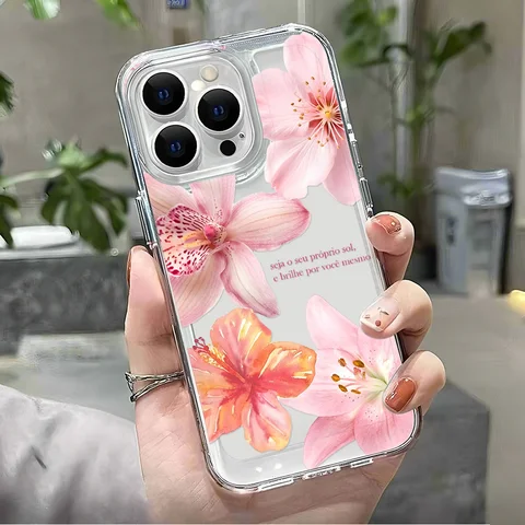 Прозрачный чехол для телефона iPhone 16 15 Pro Max 16E 14 13 12 Mini 11 XS MAX X XR 7 8 Plus SE 2022, чехол для телефона с летними цветами
