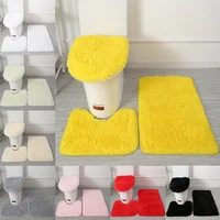 3 pcsset combined bathroom floor mats solid color household bathroom non slip water absorbing wear resistant wool carpet new