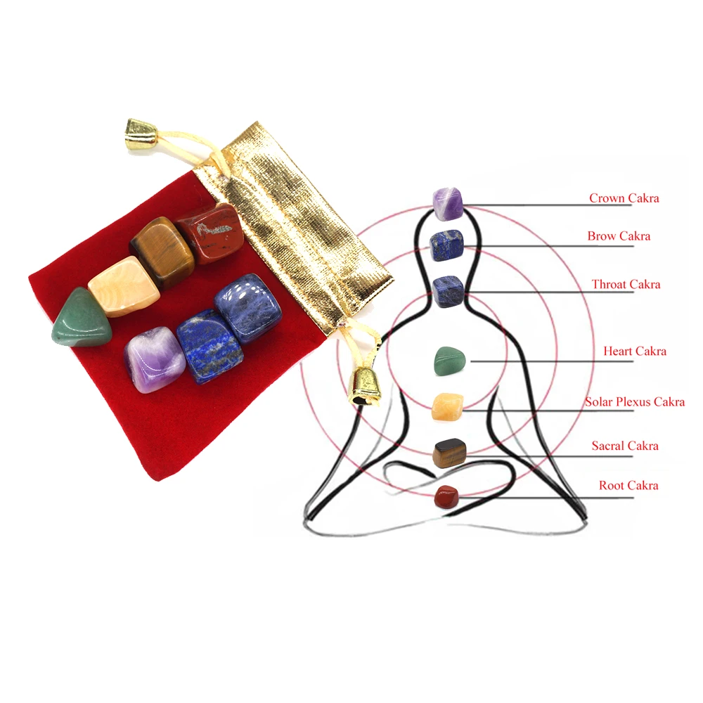 

7pcs/Set Chakra Stones Yoga Reiki Healing Crystals Natural Irregular Gemstones Polished Energy Spiritual Quartz Gems Mascot Gift
