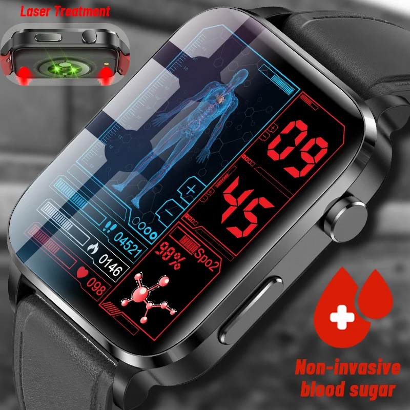 Безболезненные неинвазивные умные часы с измерением уровня сахара в крови для