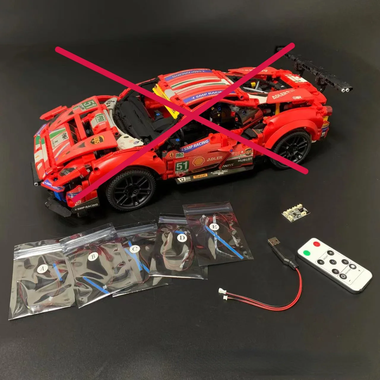 Лампа освещения без строительных блоков для 488 GTE AF Corse # 51 дюйм 42125 DIY игрушки в