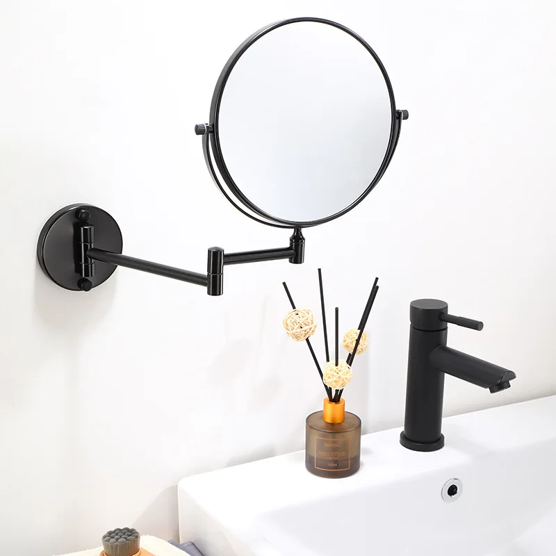 

Mirror Makeup Wall Gift Mirror Mirror inch Mounted Cosmetic Mirror Lady Space aluminum Dressing Magnifying Black two-sides 8
