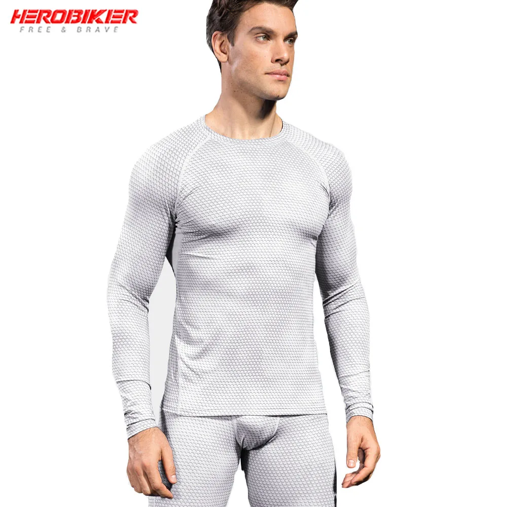 

Спортивные Компрессионные футболки HEROBIKER, спортивная одежда, мотоциклетная облегающая базовая одежда, топ для тренировок в тренажерном зал...