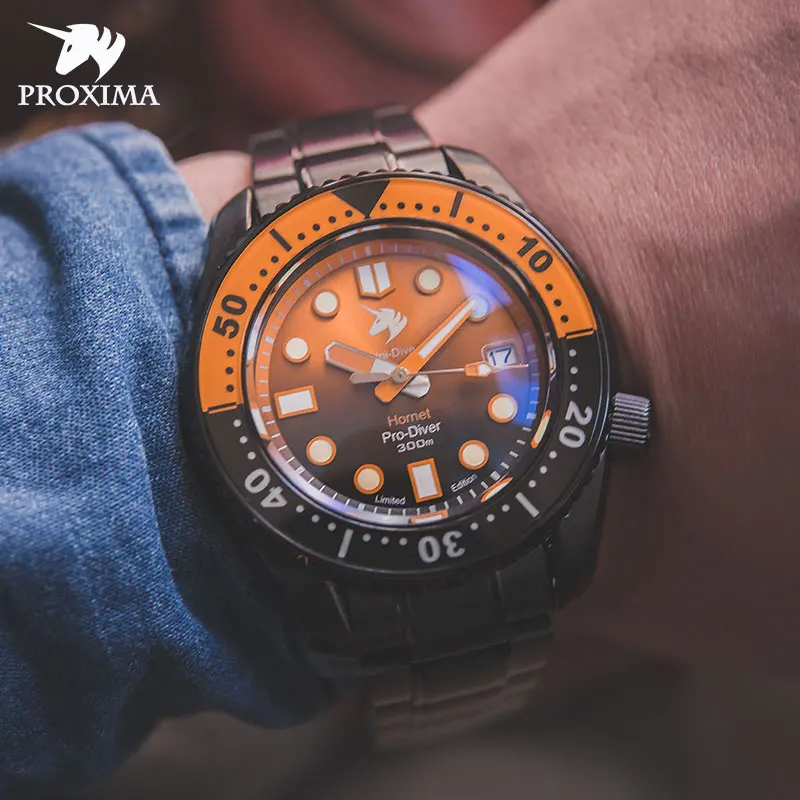 

Proxima PX1683 Men’s Diving Watch Rubber strap Sports Mechanical Watches 30ATM Waterproof Sapphire Crystal NH35A Movement Clock