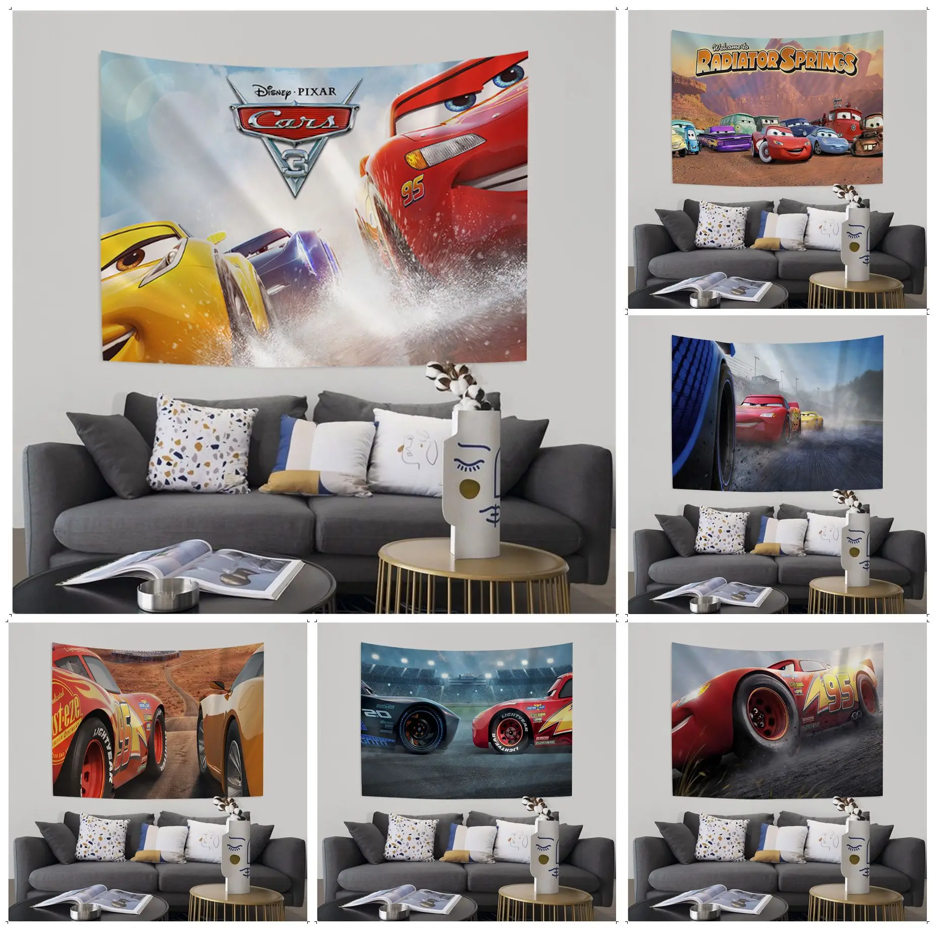 

Disney Cars Cartoon Tapestry Hanging Tarot Hippie Wall Rugs Dorm INS Home Decor