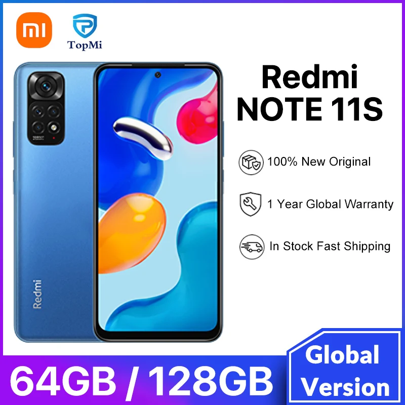 

Xiaomi Redmi Note 11S Smartphone Helio G96 Octa Core 33W Pro Fast Charging 108MP Quad Camera Note11S Global Version Mobile Phone