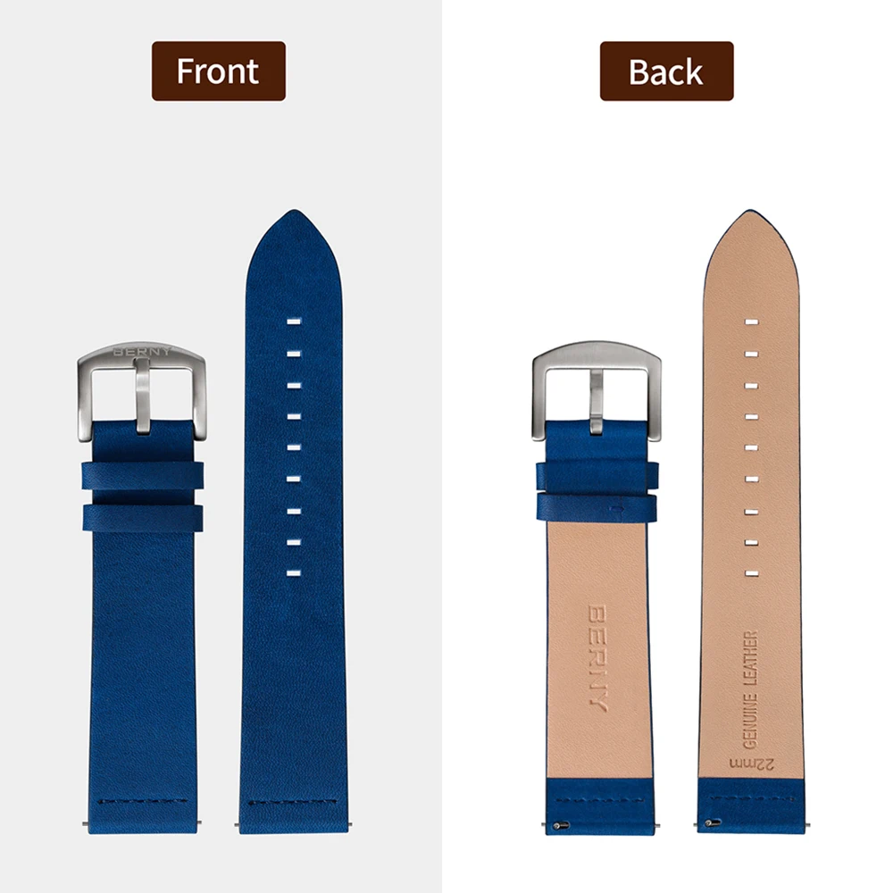 Watch Bands for Women Quick Release Stainless Steel Buckle Waterproof Bracelet Accessories Top Grain Leather Watch Strap for Men