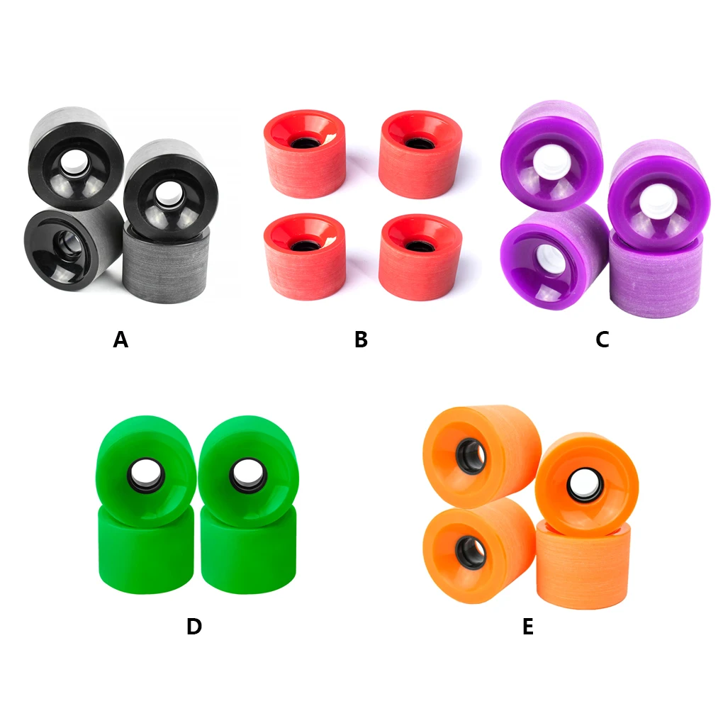 

4 Pieces 51mm Skateboard Wheels Set Street Skating Drift Board Longboard PU Roller Outdoor Sports Spare Part Gifts Black