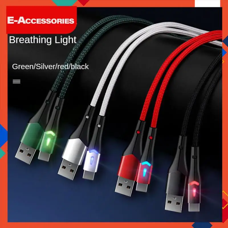 

Corrosion Preventive Data Cable Colorful Led Photorespiration Light Nylon Braided Can Be Charged And Transmitted Simultaneously