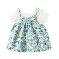 babzapleume summer dress newborn baby clothes korean cute flowers short sleeve cotton toddler dresses little girls clothing 151