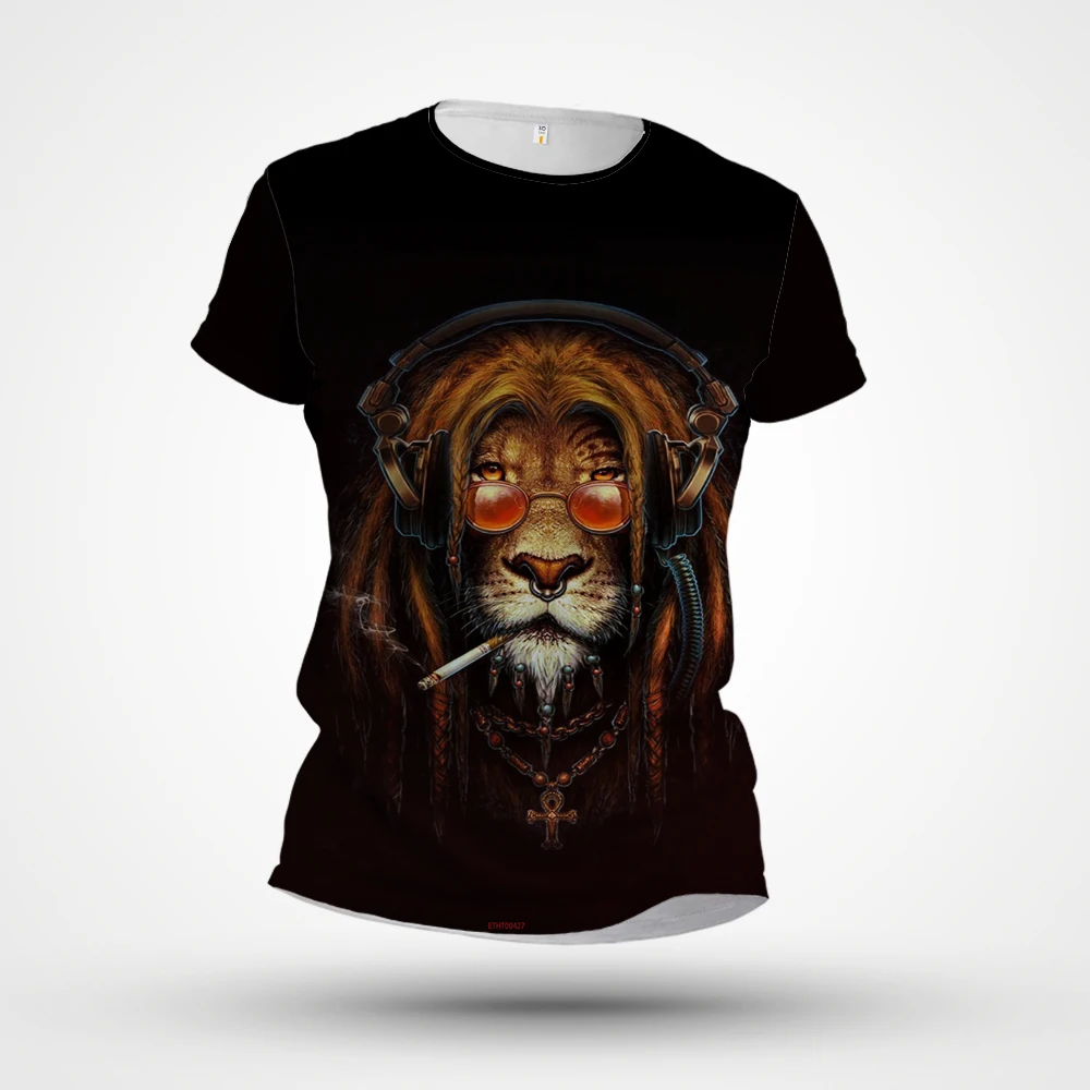 

2023 New Summer T-shirt Factory Direct Sales 3D Printing Custom Personalized Trend Lion Pattern