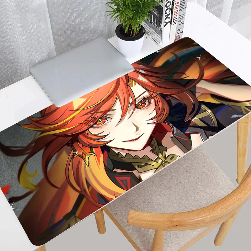 Mavuika Genshin ударный коврик для мыши XXL игровые аксессуары клавиатуры ПК Kawaii Gamer Аниме