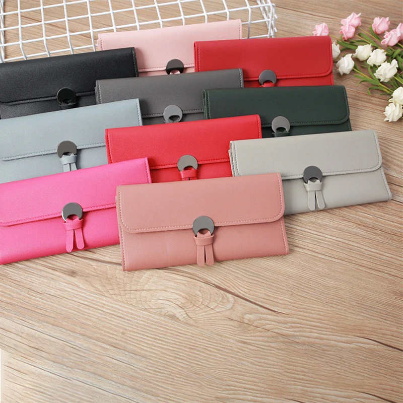 Women Long Zipper Coin Purses PU Leather Fashion Ladies Multifunctional Clutch Money Bag High Quality Brand Card Holder Wallets