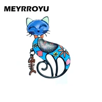 meyrroyu cute cat shape brooches for women lovely animal zinc alloy woman pins brooch girls jewelry on bags clothes
