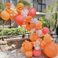 62 162pcs orange balloon garland kit coral and pearl white baby shower decorations birthday wedding decoration party supplies