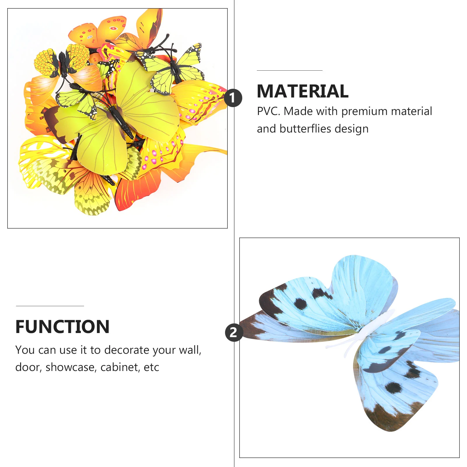 

Wall Decals Sticker 3D Decor Window Butterflies Garden Peel Stick Decoration Ornament Figures Fair Bird Room Girls Diy Home