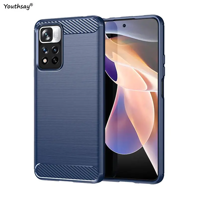 For Poco M4 Pro 5G Case For Poco M4 Pro 5G Poco F3 X3 GT Cover Shell Funda Carbon Fiber Soft Silicone Bumper For Poco M4 Pro
