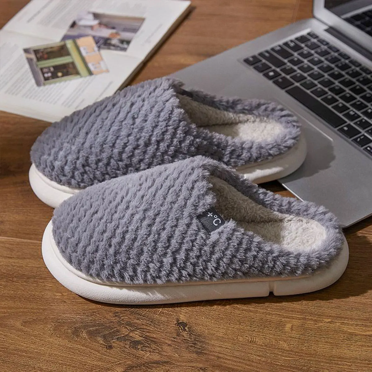 Mo Dou зимне-осенние женские хлопковые тапочки домашние теплые плюшевые мужские