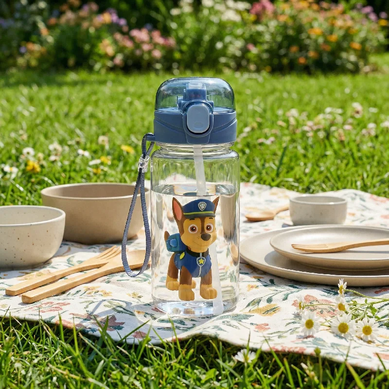 Фото Детская бутылка для воды Paw Patrol, 550 мл, с соломинкой, герметичная, для малышей, для мальчиков и девочек, для путешествий, школы, спорта №1