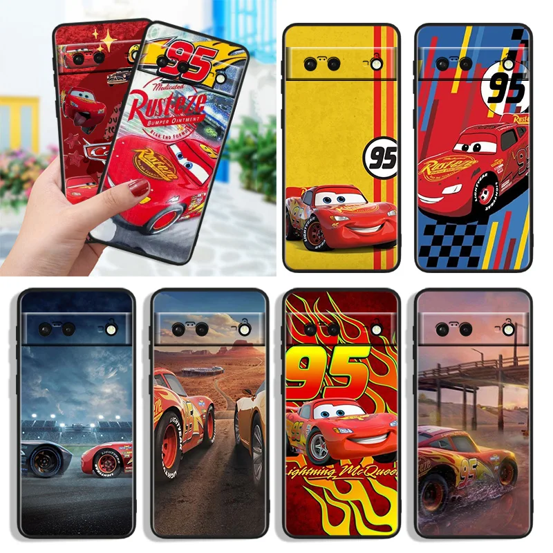 

Cars Animation Cute Shockproof Cover for Google Pixel 7 6a 6 Pro 5 4 4A XL 5G Black Phone Case Shell Soft Fundas Capa