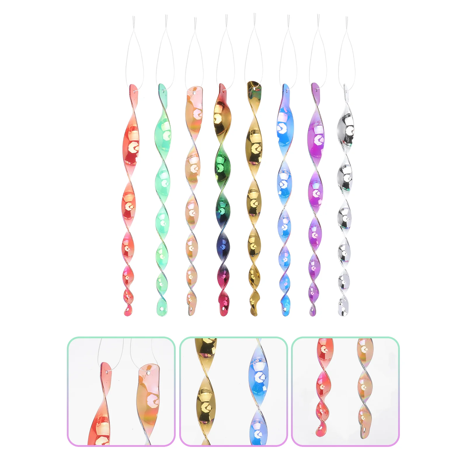 

8 Pcs Bird Reflective Tape Sheet Decorative Outdoor Sculpture Scare Flash Birds Spiral Wind Plastic