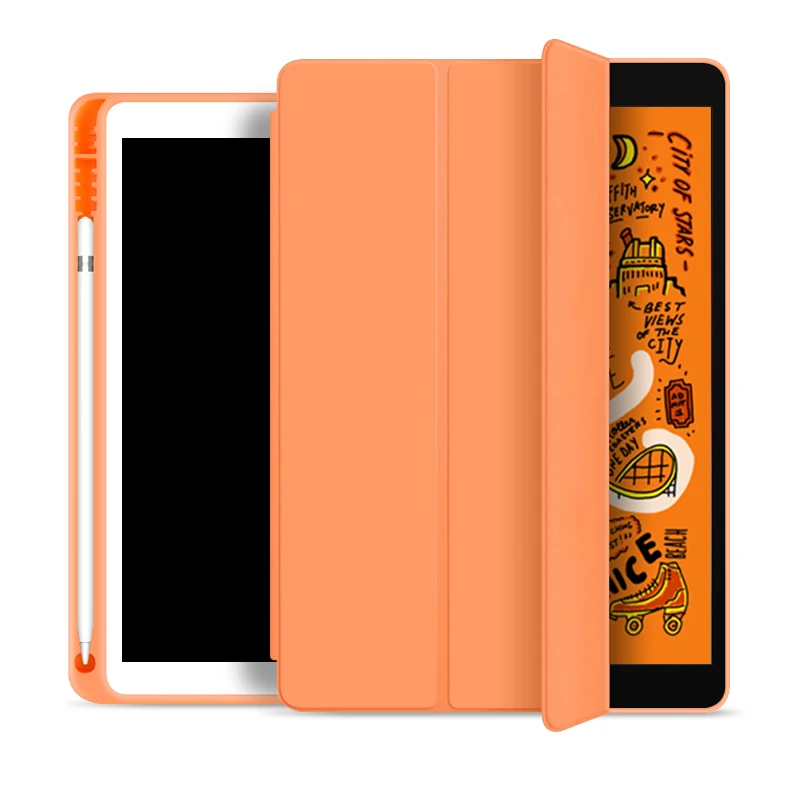 For iPad 9.7 2017 2018 Case with Pencil Holder Cover for iPad A1822 A1823 A1893 10.2 Pro 11 12.9 2020 Air 3 10.5 Air4 10.9 Case