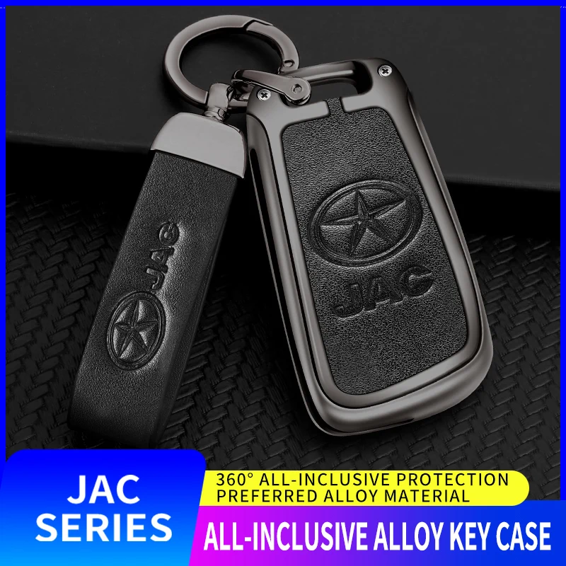 

Keychain Car Key Case Cover Shell Fob Remote Key Case Aluminium Alloy For JAC iEV7 iC5 iEVA50 iEVS4 T6 T8 Type Auto Accessories