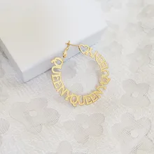 Modern Women's Earrings 2022 Customize Name Earrings Stainless Steel Letters Hoop Earrings Jewelry for Women Personalized Gifts 