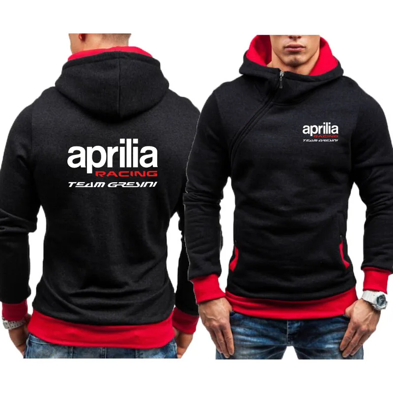 Мужская кофта на молнии с длинным рукавом и принтом Aprilia