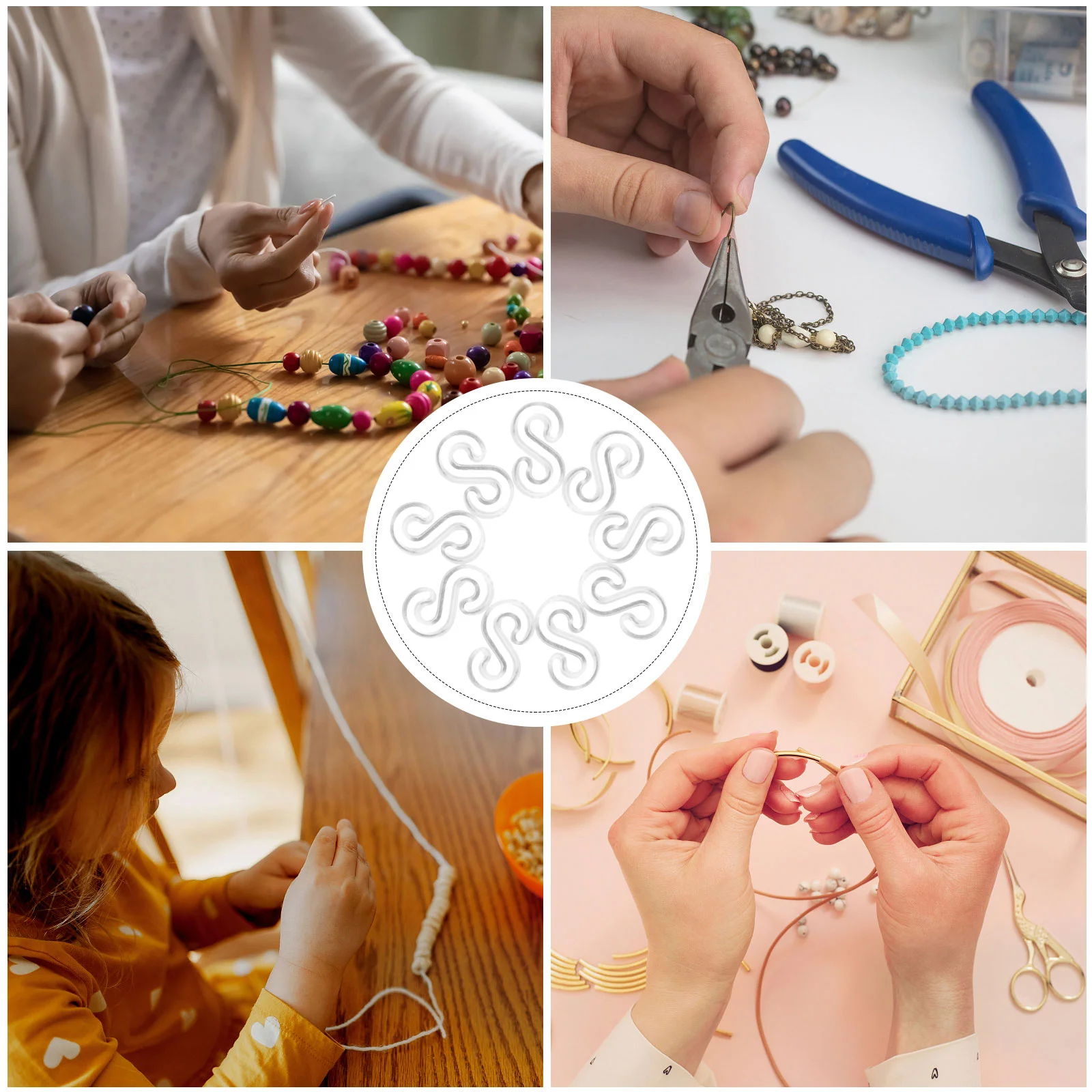 500 шт. резиновая лента с плетеной пряжкой зажимы для браслетов аксессуары белый